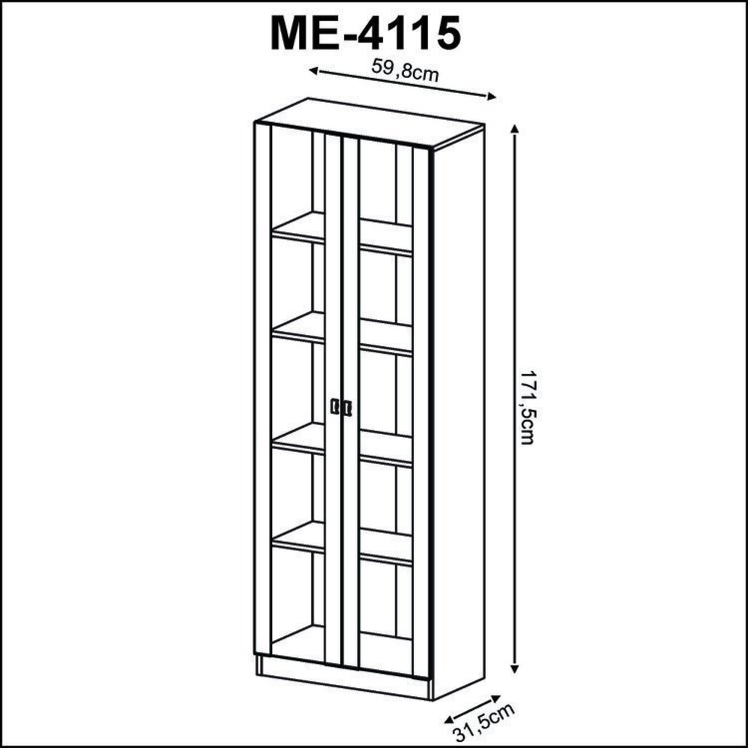 Mesa em L com Gaveteiro e Armário com 2 Portas de Vidro Espresso Móveis - 12