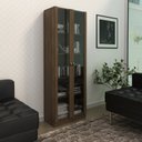 Ver imagem 4 de Kit 3 Peças com Escrivaninha em L, Gaveteiro e Armário Multiuso com Vidro