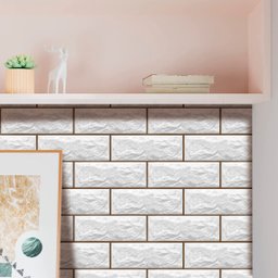 Papel de Parede Adesivo Lavavel Hd Tijolo Rustico Branco - 6