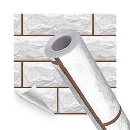 Papel de Parede Adesivo Lavavel Hd Tijolo Rustico Branco - 1