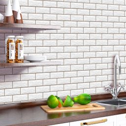 Papel de Parede Adesivo Lavavel Hd Tijolo Rustico Branco - 3