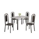 Ver imagem 2 de Conjunto de Mesa Tubular com 4 Cadeiras Lara Prata/Preto