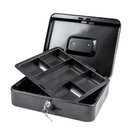 Ver imagem 4 de Cofre Metal Portatil Chave 20cm Porta Documentos Dinheiro Joias Cash Box Organizador Maleta