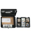 Ver imagem 5 de Cofre Metal Portatil Chave 20cm Porta Documentos Dinheiro Joias Cash Box Organizador Maleta