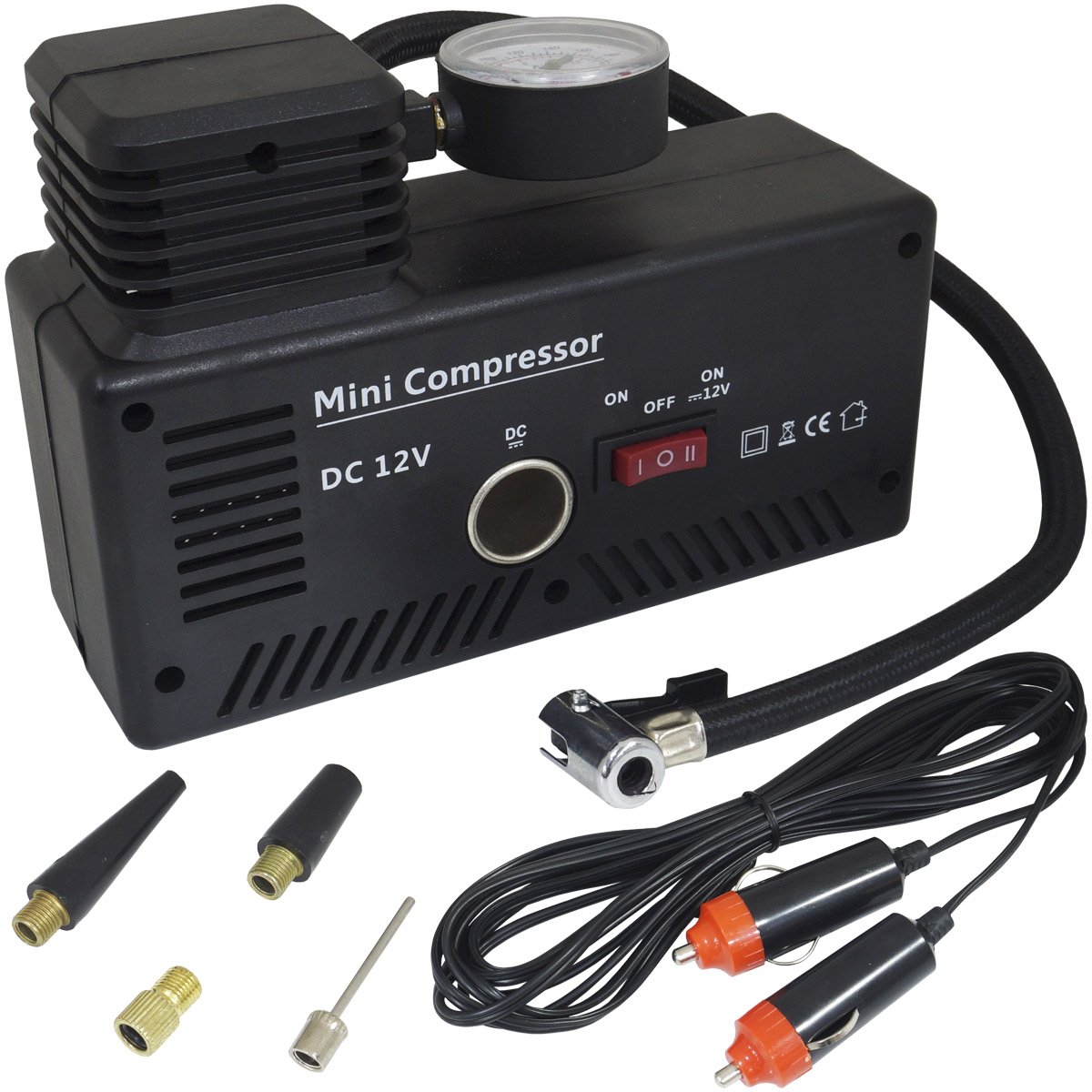 Mini Compressor de Ar Automotivo Elétrico 2 em 1 Portátil 12V 220V 300 Psi Importway IWMCAE- - 4