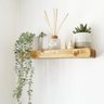 Prateleira de Madeira Rústica | Suporte Invisível | 50cm X10cm| Madeira Maciça e Ferro - 10