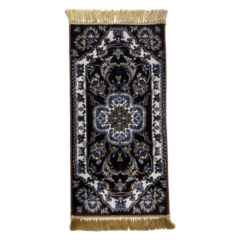Tapete Persa Royal Marrom 50x100cm Fio Acetinado - Ideal para Quarto e Sala