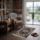 Ver imagem 2 de Tapete Persa Royal Marrom 50x100cm Fio Acetinado - Ideal para Quarto e Sala