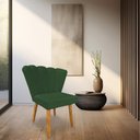 Ver imagem 2 de Kit 02 Cadeiras Poltrona Flor Veludo Verde Pés Palito Castanho - Pallazio