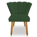 Ver imagem 4 de Kit 02 Cadeiras Poltrona Flor Veludo Verde Pés Palito Castanho - Pallazio