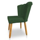 Ver imagem 5 de Kit 02 Cadeiras Poltrona Flor Veludo Verde Pés Palito Castanho - Pallazio