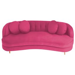 Sofá Curvo 2 Lugares Orgânico Sala Recepção Escritório Decorativo Luxo Panamá 140cm Suede - 1