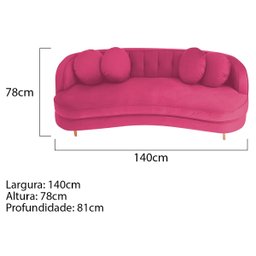 Sofá Curvo 2 Lugares Orgânico Sala Recepção Escritório Decorativo Luxo Panamá 140cm Suede - 3