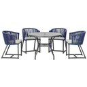 Ver imagem 1 de Mesa com 4 Cadeiras e Noronha Estofado 3 Trama Original Azul