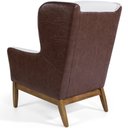 Ver imagem 6 de Poltrona Confortável Milena Base Madeira Linho Cru/corano Rústico Marrom - Nexta Casa