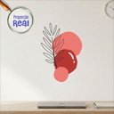 Ver imagem 3 de Adesivo Floral Boho Vermelho Estilo Nórdico 50x35 Minimalista Mod.02
