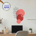 Ver imagem 2 de Adesivo Floral Boho Vermelho Estilo Nórdico 50x35 Minimalista Mod.02