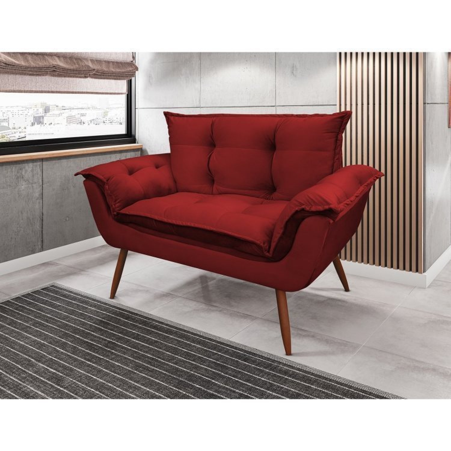 Conjunto Poltrona e Namoradeira Opala Veludo  - 2