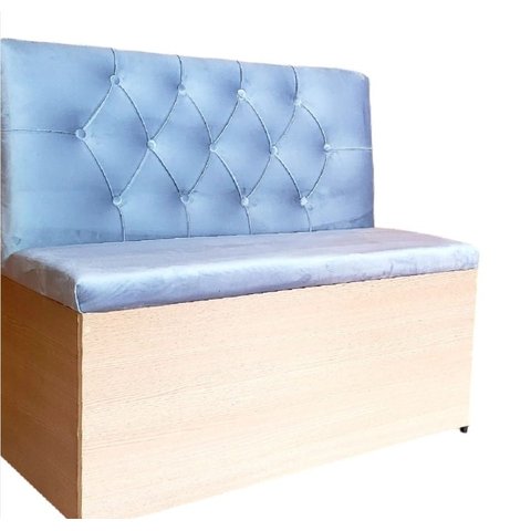Poltrona Booth Veludo Cinza Base em Mdf 1.10m sem Baú