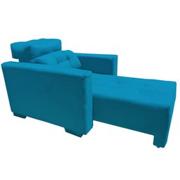 Sofá Poltrona 1 lugar Retrátil e Reclinável Veneza Turquesa- Beatriz Decor - 2