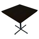 Ver imagem 4 de Kit - 2 Mesas Design Industrial Tampo em Madeira Preta 70x70 P/ Restaurante Hamburgueria Bares