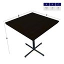 Ver imagem 6 de Kit - 2 Mesas Design Industrial Tampo em Madeira Preta 70x70 P/ Restaurante Hamburgueria Bares
