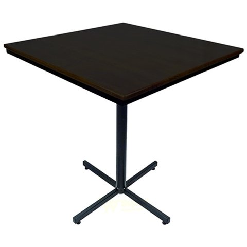 Kit - 2 Mesas Design Industrial Tampo em Madeira Preta 70x70 P/ Restaurante Hamburgueria Bares