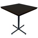 Ver imagem 1 de Kit - 2 Mesas Design Industrial Tampo em Madeira Preta 70x70 P/ Restaurante Hamburgueria Bares
