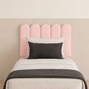 Ver imagem 1 de Cabeceira Nuvem Estofada Solteiro 5 Placas em Suede 45x20cm:rosa Bebe