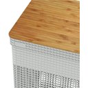 Ver imagem 3 de Cesto Roupas Closet Grid Tampa Bambu 49 Litros Cg 455 Branco