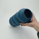Ver imagem 2 de Vaso Decorativo de Cerâmica Azul 30x13x13cm Enfeite Sala Mesa Estante Aparador