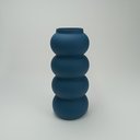 Ver imagem 5 de Vaso Decorativo de Cerâmica Azul 30x13x13cm Enfeite Sala Mesa Estante Aparador