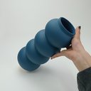 Ver imagem 3 de Vaso Decorativo de Cerâmica Azul 30x13x13cm Enfeite Sala Mesa Estante Aparador
