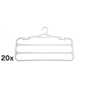 Ver imagem 1 de Kit 20 Cabides Cristal para Calças 3 Divisórias Reforçado - Organizador de Guarda Roupa