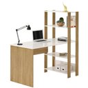Ver imagem 2 de Mesa Escrivaninha Office com Estante 3 Prateleiras Match Carvalho | Off White