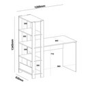 Ver imagem 5 de Mesa Escrivaninha Office com Estante 3 Prateleiras Match Carvalho | Off White