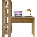 Ver imagem 3 de Mesa Escrivaninha Office com Estante 3 Prateleiras Match Carvalho | Off White