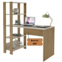 Ver imagem 4 de Mesa Escrivaninha Office com Estante 3 Prateleiras Match Carvalho | Off White