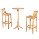 Ver imagem 1 de Conjunto Bistrô Mesa Madeira Maciça com 2 Banquetas Confort Ripada Natural