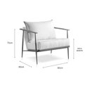 Ver imagem 4 de Poltrona Decorativa Sala Estar Alice Base Cobre Linho Offwhite