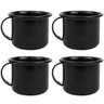 Jogo 4 Canecas Esmaltadas Retrô Pretas 90ml Xícaras Ágata para Café Chá - 1