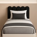 Ver imagem 5 de Cabeceira Solteiro Design Nuvem 45cm 5 Placas em Suede Macio:preto