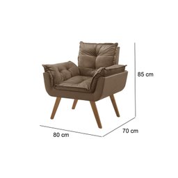 Poltrona em Veludo Base Palito Quadrada Opalla Prime - 3