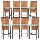 Ver imagem 1 de 8 Banquetas em Alumínio Roma Preta Corda Náutica Tecido 7
