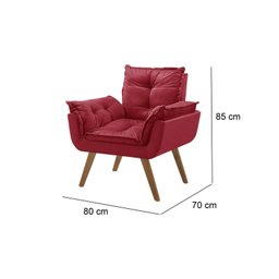 Poltrona em Veludo Base Palito Quadrada Opalla Prime - 3