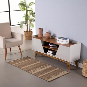 Tapete Passadeira Sisal 1,00m X 66cm Base Antiderrapante para Corredor Cozinha Quarto Sala Mescla 1