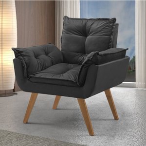 Poltrona em Veludo Base Palito Quadrada Opalla Prime