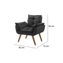 Ver imagem 3 de Poltrona em Veludo Base Palito Quadrada Opalla Prime