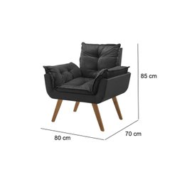 Poltrona em Veludo Base Palito Quadrada Opalla Prime - 3