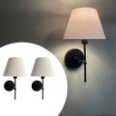 Ver imagem 1 de Kit 2 Arandelas de Parede Clássica com Interruptor e Cúpula Preto Ref 19 Decoração Casa Sala Quarto